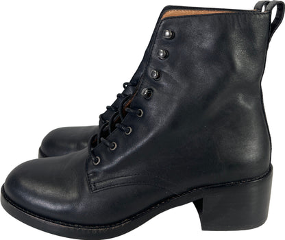 Madewell Women’s Black Leather Patti Lace Up Boots - 8