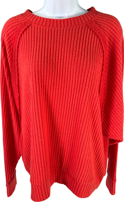 NEW Peyton Jensen Women’s Red Drew Rib Pullover Sweater - L