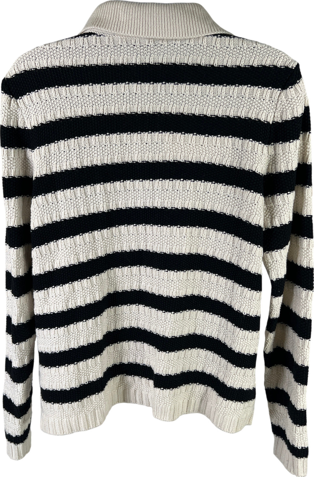 J.Jill Wearever Collection Women’s Ivory Striped Cardigan Sweater - XS Petite