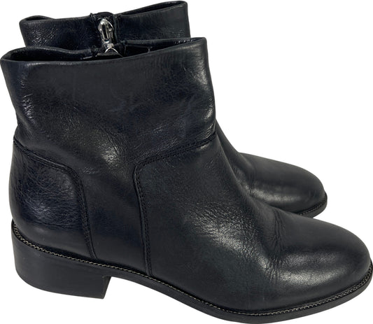 Franco Sarto Women’s Black Leather Side Zip Benny Ankle Boots - 7.5