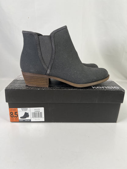 NEW Kensie Women’s Gray Fabric Gerona Block Heel Booties - 8.5