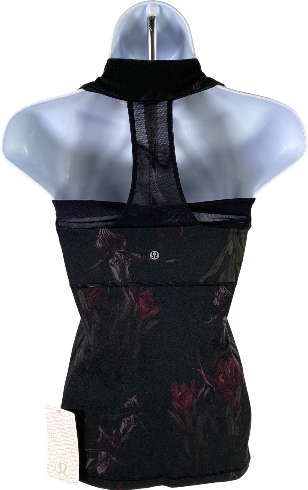 NEW Lululemon Women’s Black Floral Scoop Neck Tank Top - 4