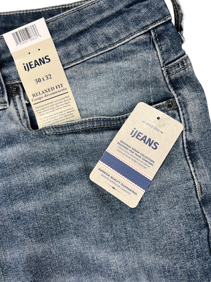 NEW iJeans Men’s Medium Wash Relaxed Fit Straight Leg Stretch Jeans - 30x32