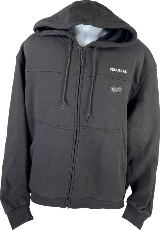 Venustas Men’s Black Long Sleeve Full Zip Heated Hoodie Sweatshirt - 4XL