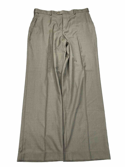 NEW Croft and Barrow Mens Brown Flat Front Classic Fit Dress Pants -38x32