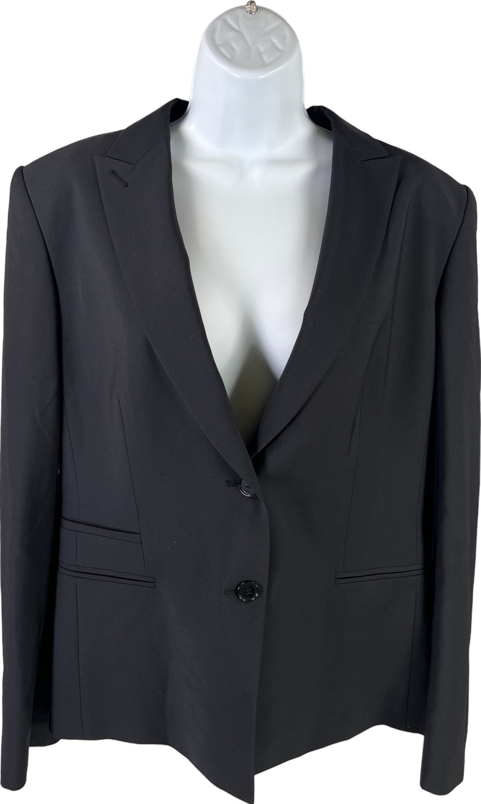 Ann Taylor Women’s Navy Blue Lined 2-Button Blazer Jacket - 14