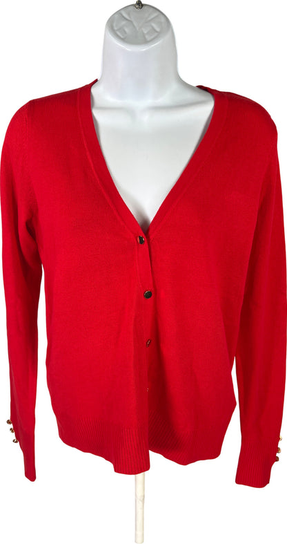 NEW Philosophy Women’s Red Long Sleeve Button Up Cardigan Sweater - S