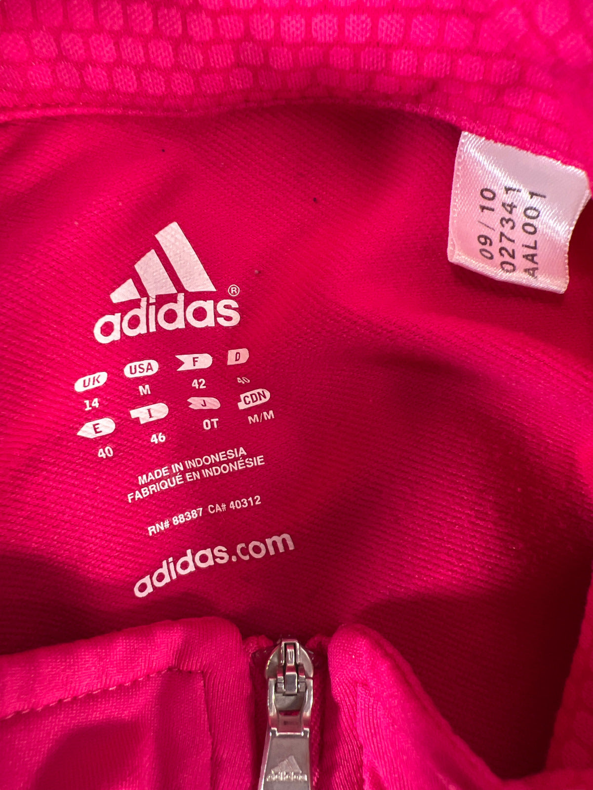 Adidas Women’s Pink Long Sleeve 1/2 Zip Warm Athletic Top - M