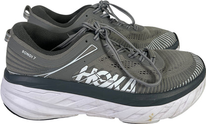 Hoka One One Men’s Gray Bondi 7 Lace Up Athletic Sneakers - 7