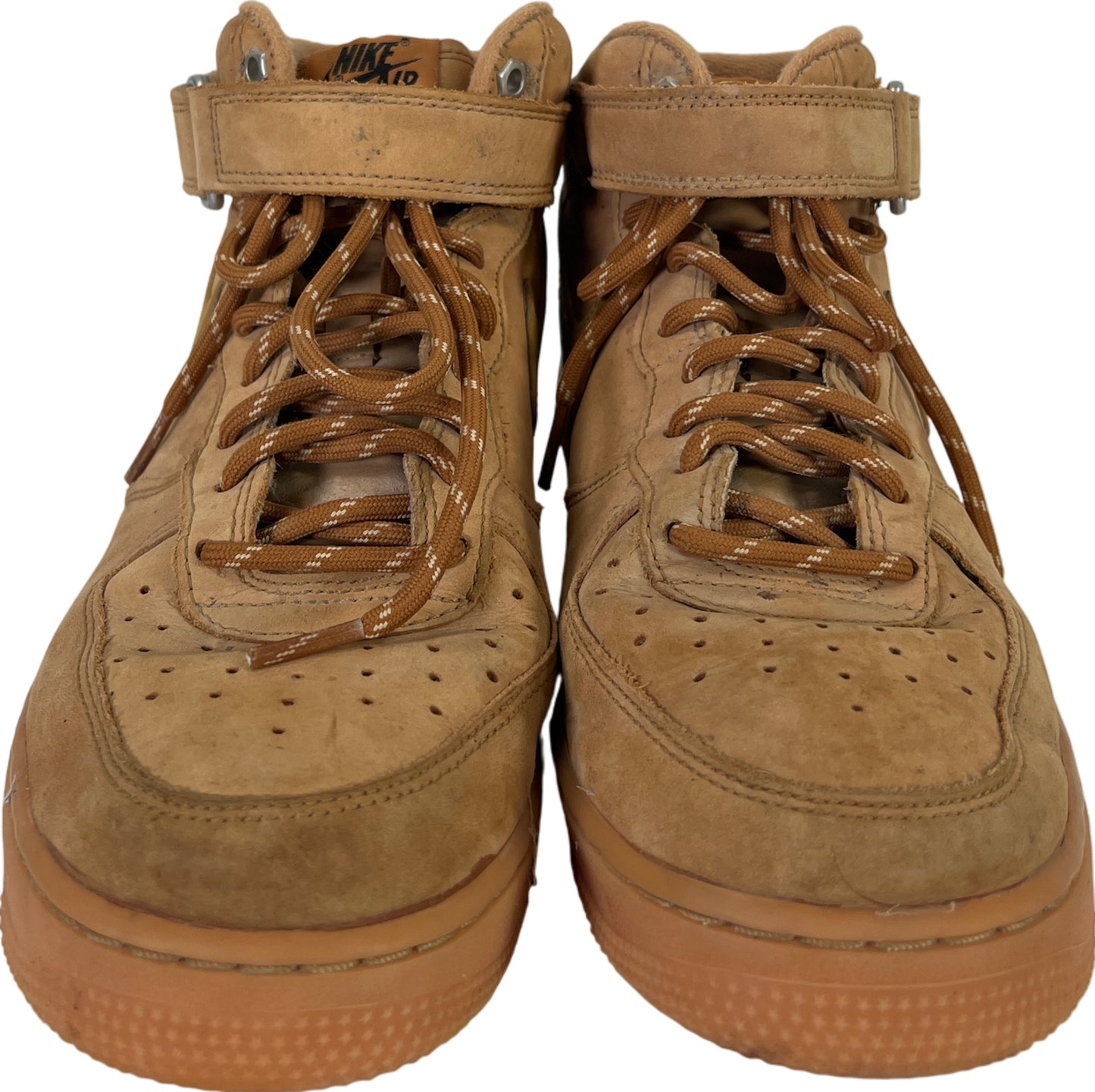 Nike Air Force 1 Men’s Tan/Wheat Mid Lace Up Basketball Sneakers - 8