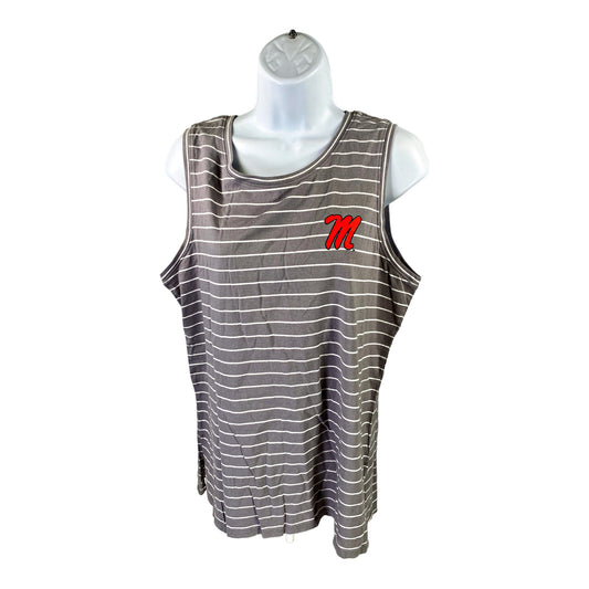 NEW Gear Women’s Gray Ole Miss Mississippi Striped Tank Top - M