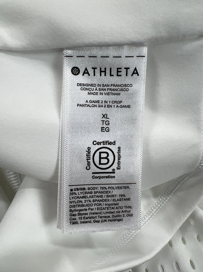 Athleta Women’s White A Game 2 in 1 Crop Tight With Skort - XL