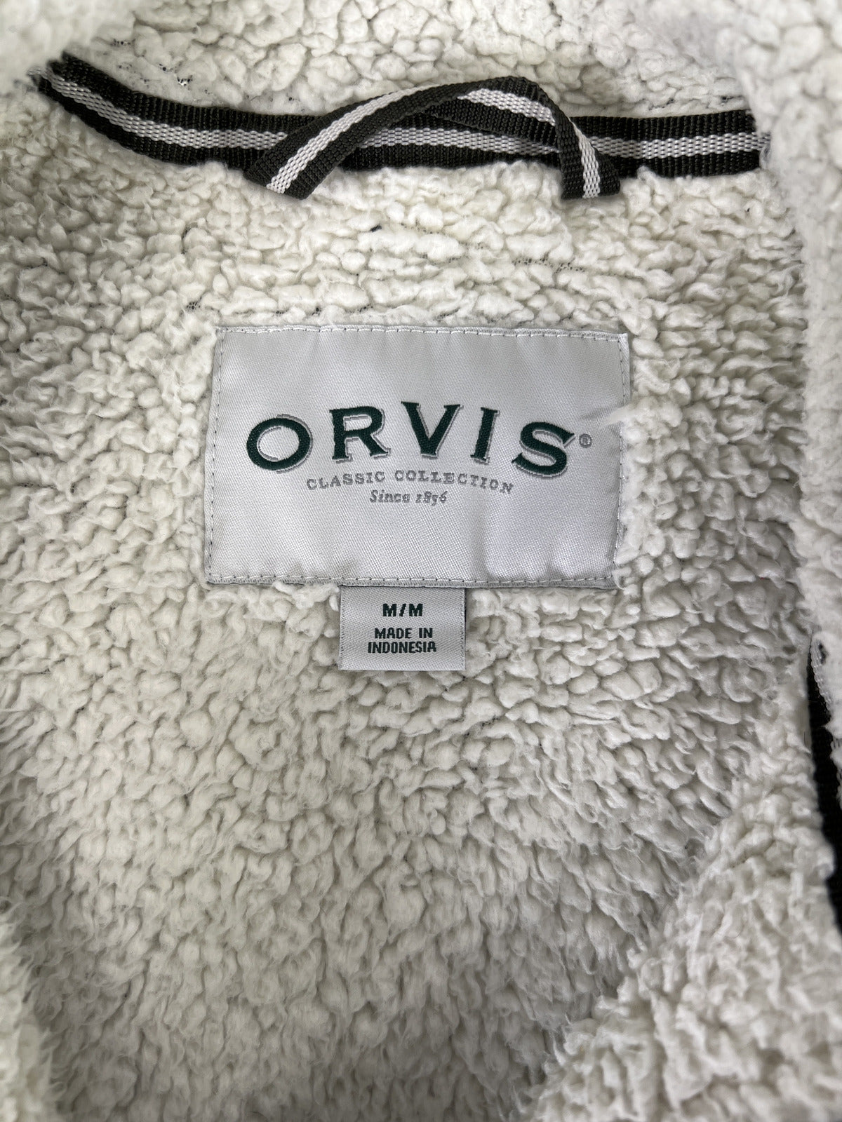 Orvis Men’s Dark Green Sherpa Lined 1/4 Zip Heavyweight Sweatshirt - M