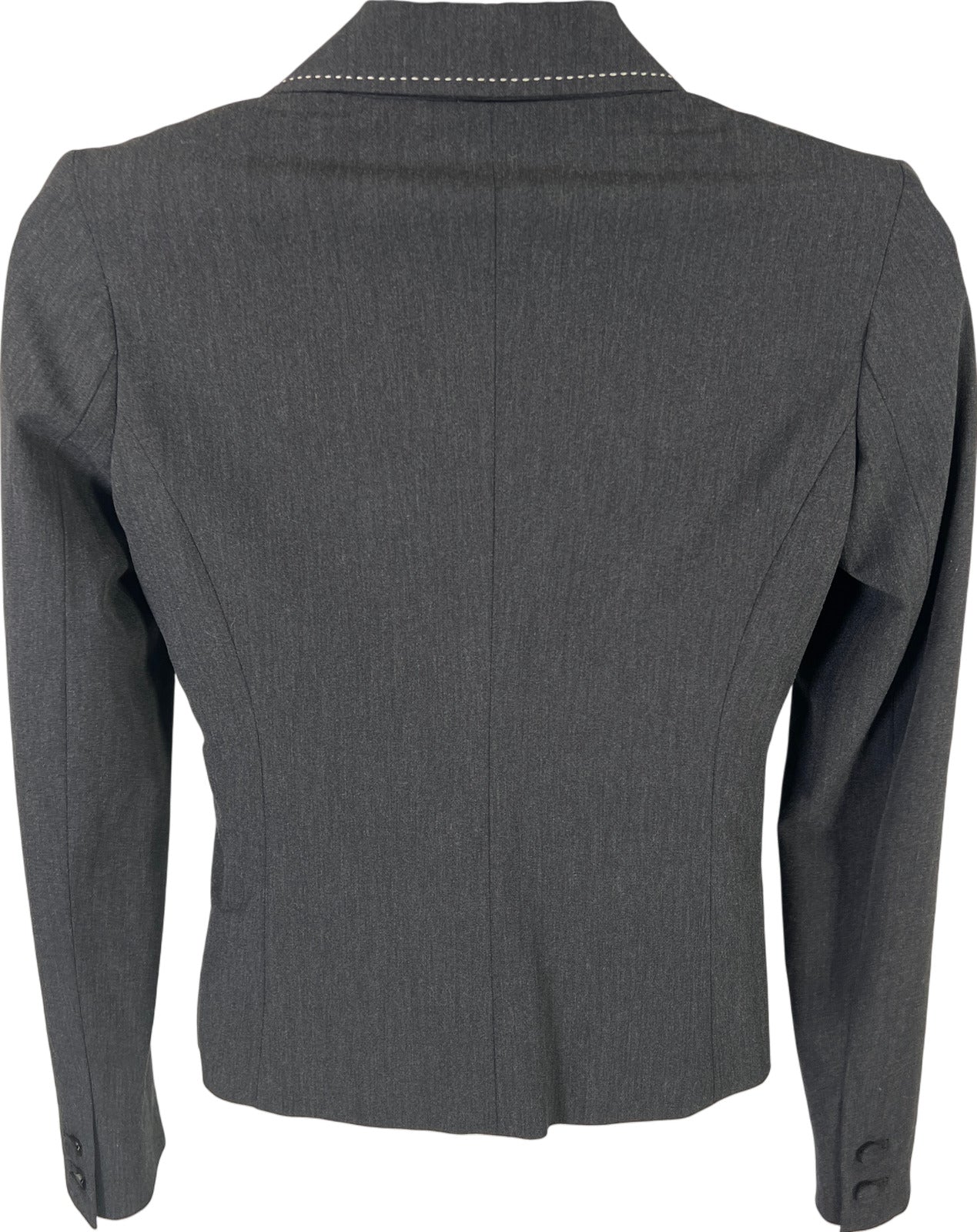 White House Black Market Women’s Charcoal Gray 2-Button Lined Blazer - 4