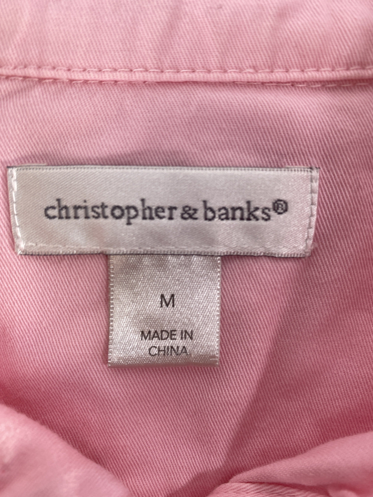 Christopher and Banks Women’s Pink 3/4 Sleeve Button Up Jacket - M