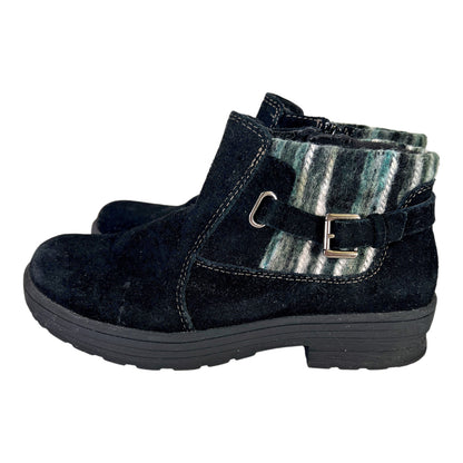 Earth Origins Women’s Black Tate Fabric Side Zip Booties - 8 Wide