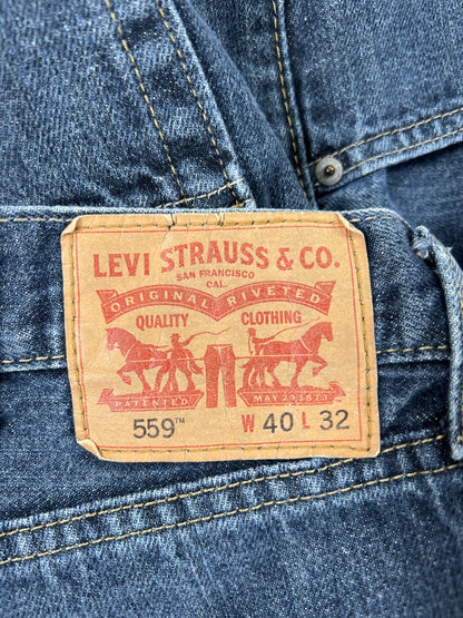 Levis Men’s Medium Wash 559 Relaxed Straight Leg Denim Jeans - 40x32