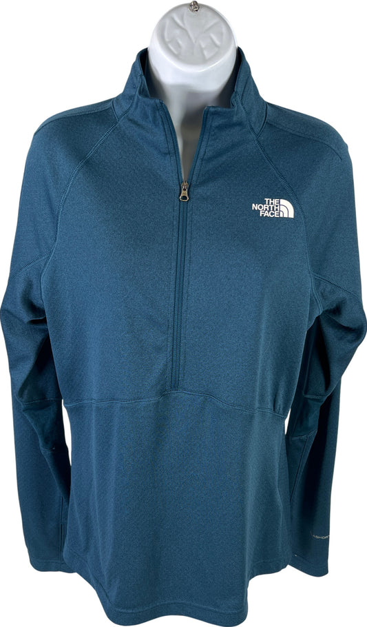 The North Face Women’s Blue Textured Trek 1/4 Zip Pullover Athletic Shirt - M