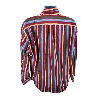 Favorable Men’s Multicolor Striped Long Sleeve Button Up Shirt - XL