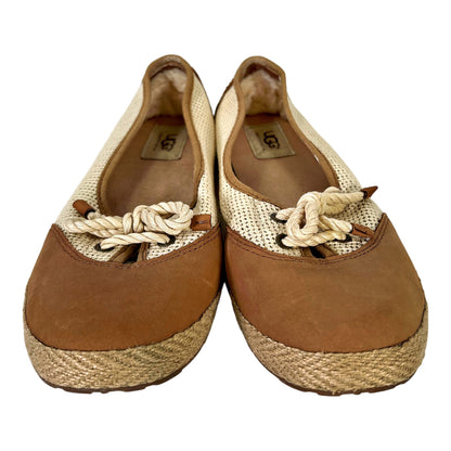 UGG Women’s Brown/Tan Catrin Crochet Espadrille Flats - 8