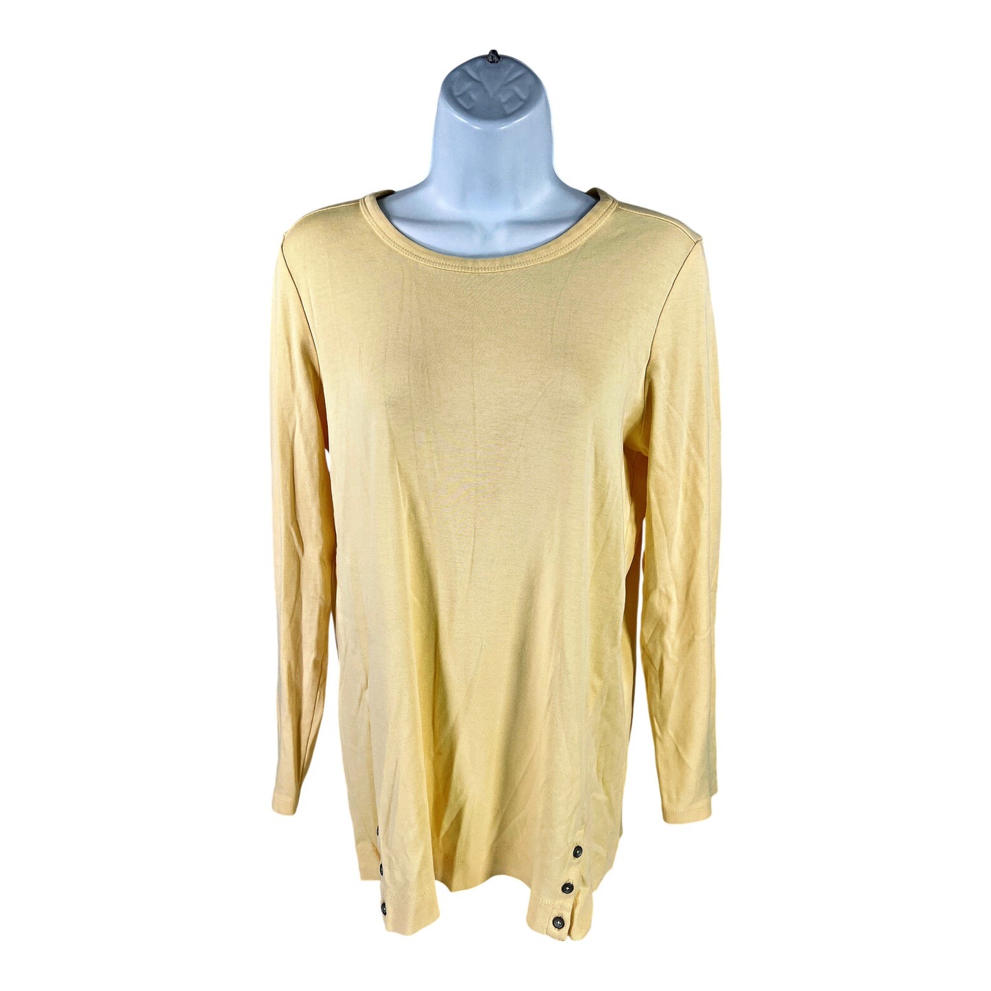 J.Jill Women’s Yellow Perfect Pima Crewneck Tunic Shirt - M