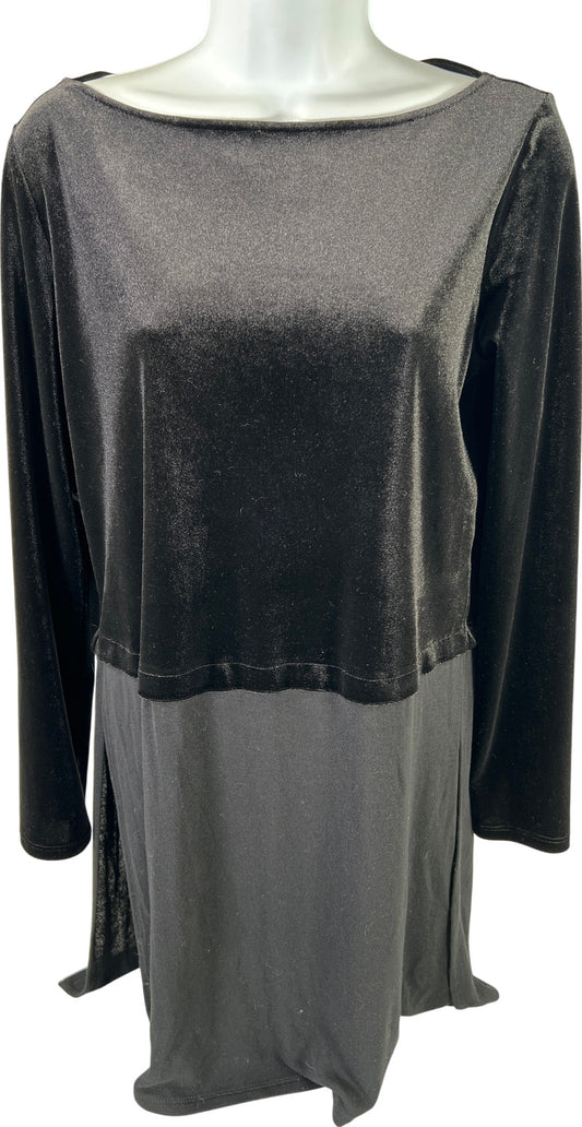 J. Jill Women’s Black Wearever Collection Velvet Long Tunic Top - XS