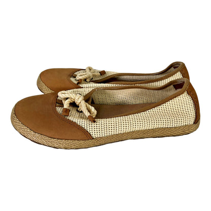 UGG Women’s Brown/Tan Catrin Crochet Espadrille Flats - 8