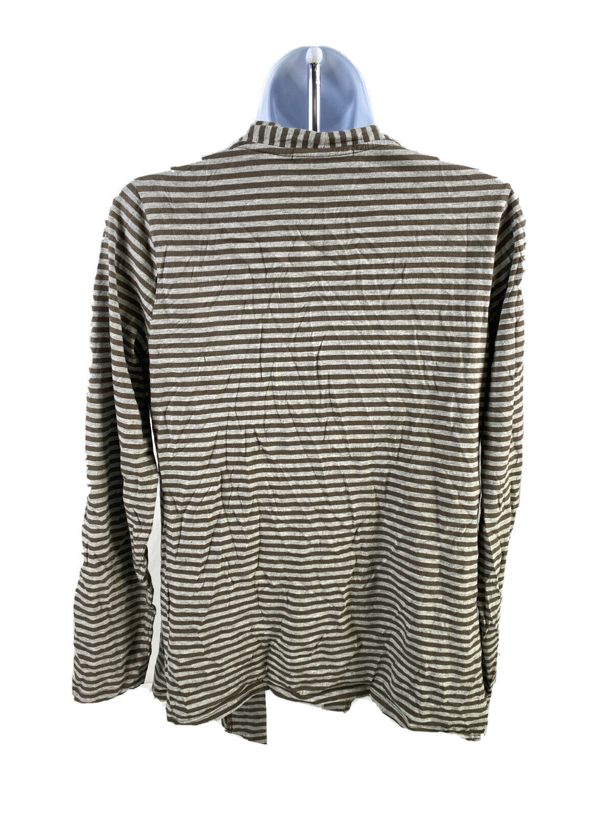 Boden Women's Green & Gray Striped Long Sleeve Lightweight Cardigan - 8