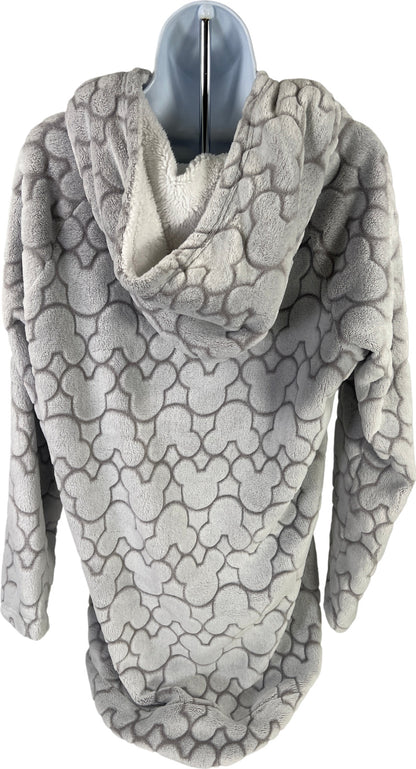 Disney Women’s Gray Mickey Plush Sherpa Hoodie Sweatshirt - L