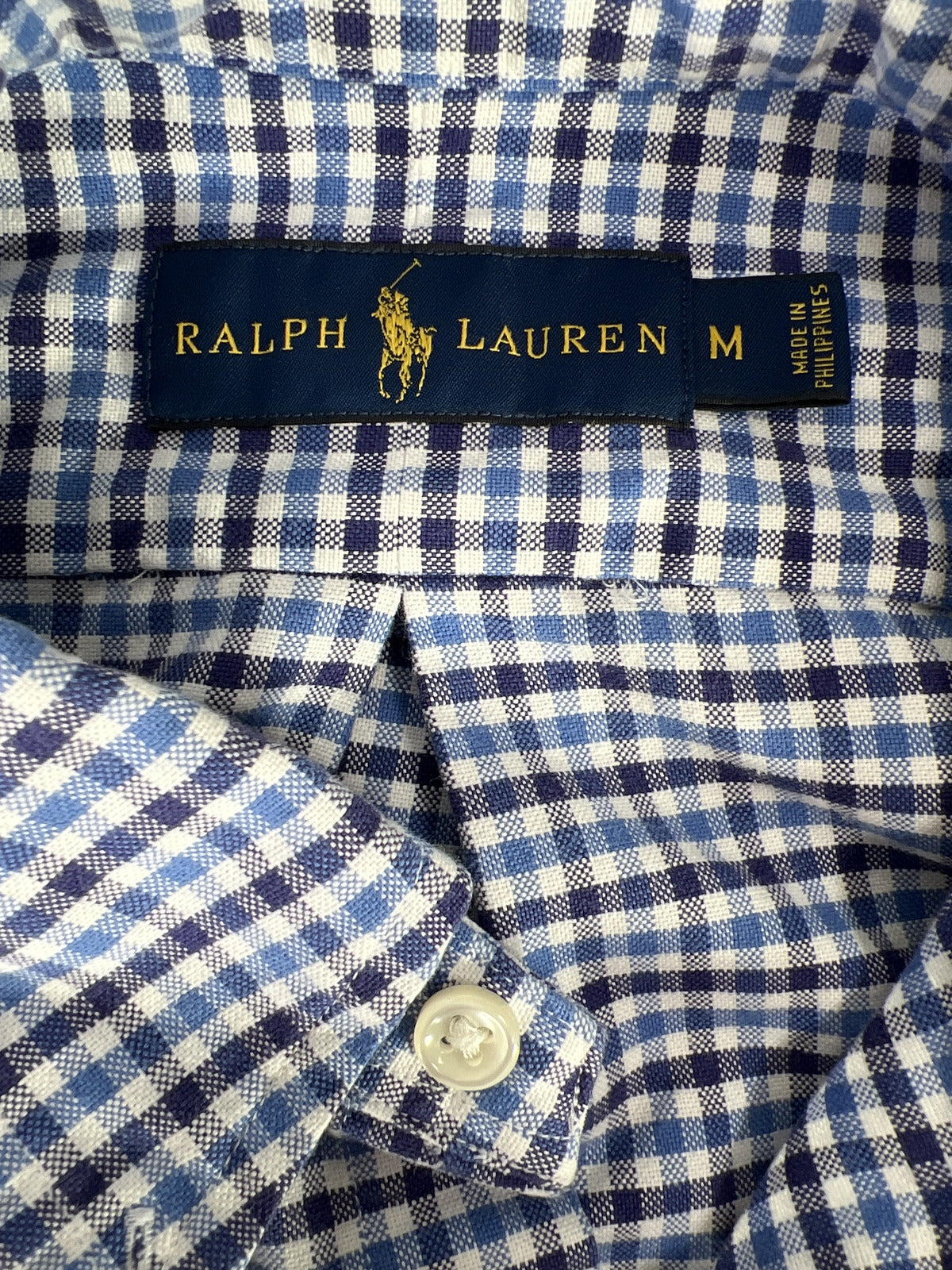 Ralph Lauren Men’s Blue Plaid Long Sleeve Button Up Shirt - M