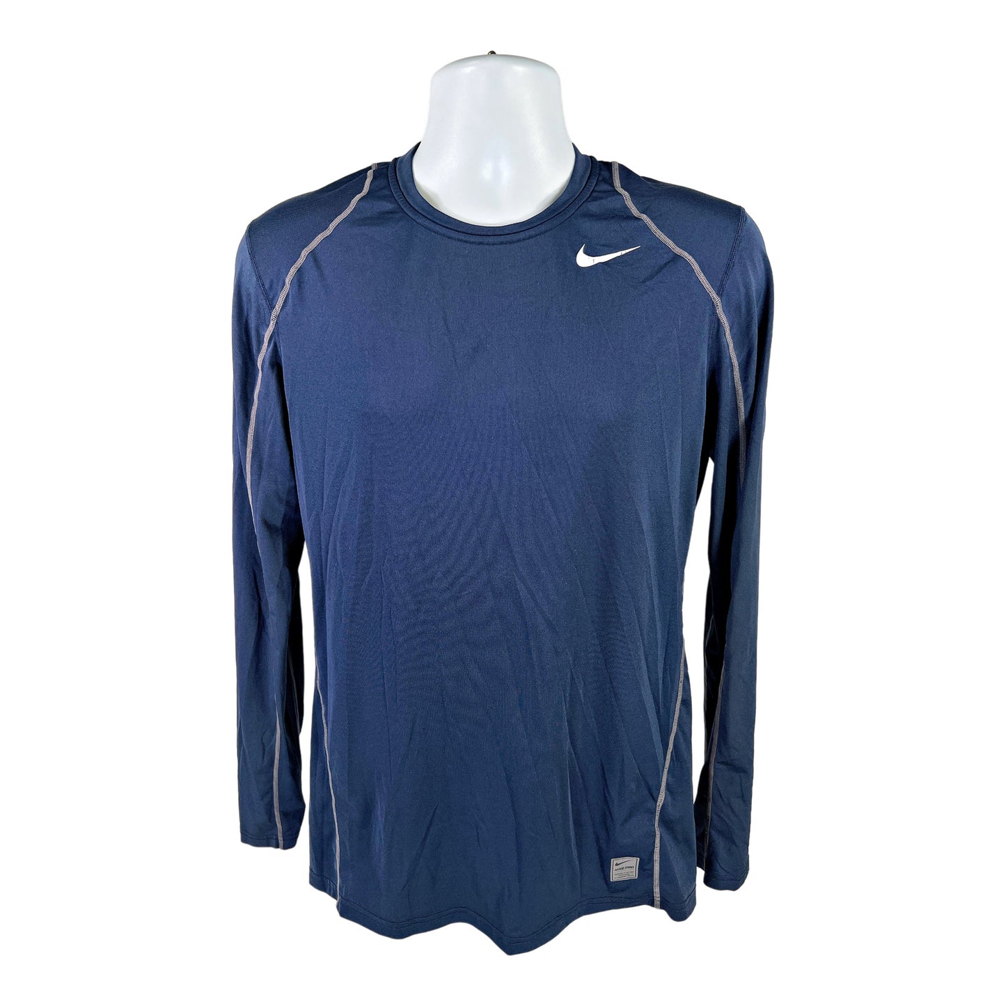 Nike Pro Men’s Blue Dri-Fit Fitted Long Sleeve Athletic Shirt - M