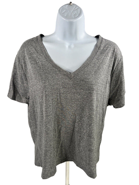 NEW Threads for Thought Women's Gray Ada Crop V-neck Tee Shirt - S