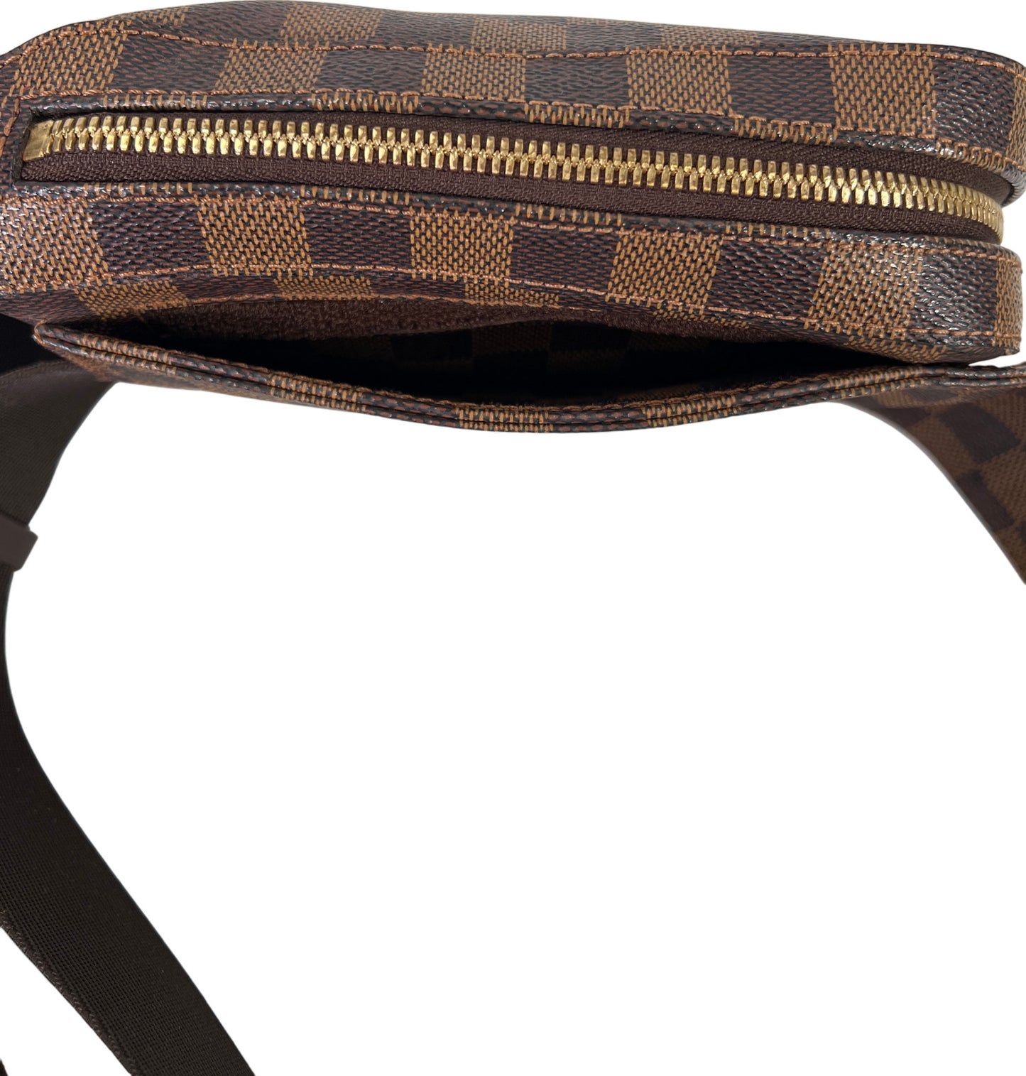 Louis Vuitton Damier Ebene Geronimos Coated Canvas Zip Close Belt Bag CA1003