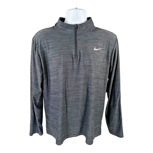 Nike Men’s Gray Dri-Fit. 1/4 Zip Long Sleeve Athletic Shirt - L