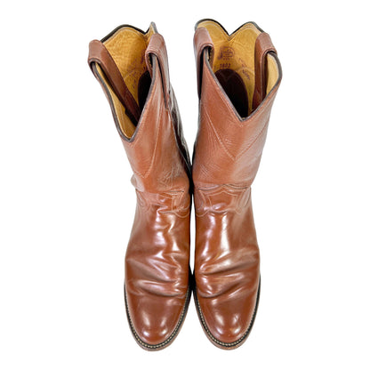 Justin Men’s Brown Leather 3802 Mid Calf Cowboy Western Boots - 6B