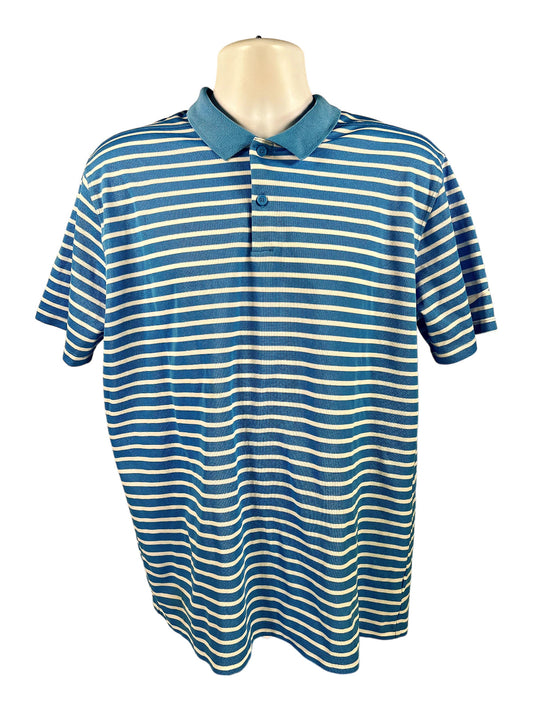 Nike Men’s Blue/White Dri-Fit Short Sleeve Golf Athletic. Polo - L
