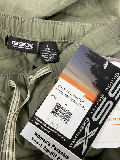 NEW GSX Women’s Green Lightweight 3 in 1 Zip Off Cargo Hiking Pants - 4