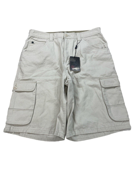 NEW O'Neill Men's Beige Cotton Cargo Shorts - 34