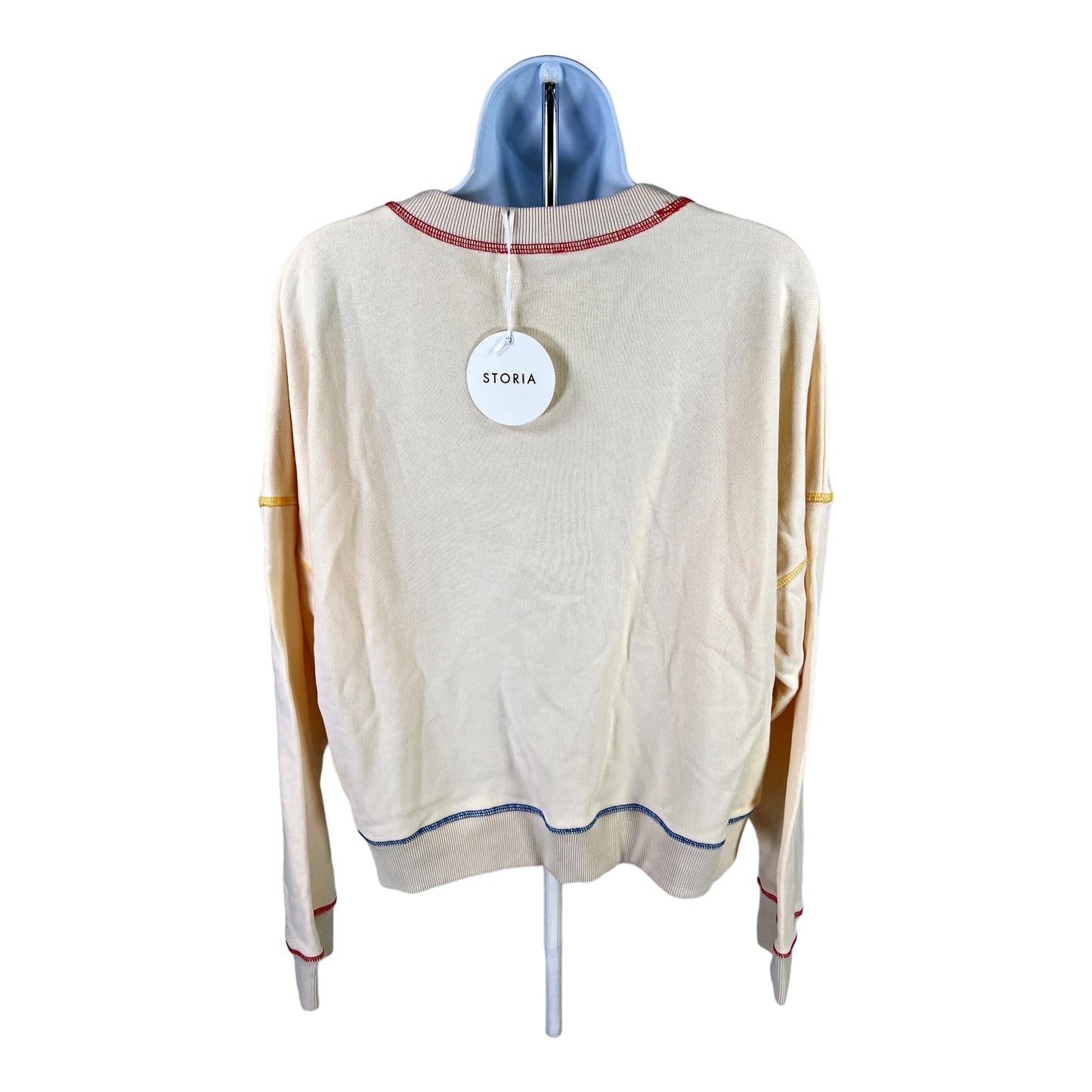 NEW Storia Women’s Ivory Terry Knit Crewneck Sweatshirt - M