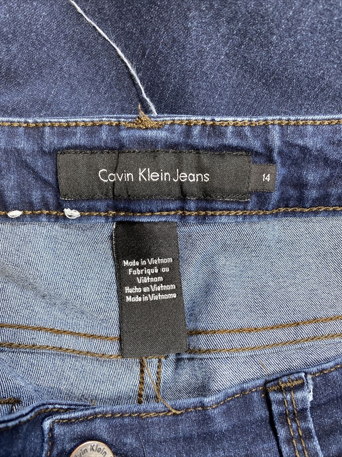 Calvin Klein Women's Dark Wash Straight Fit Denim Jeans - 14