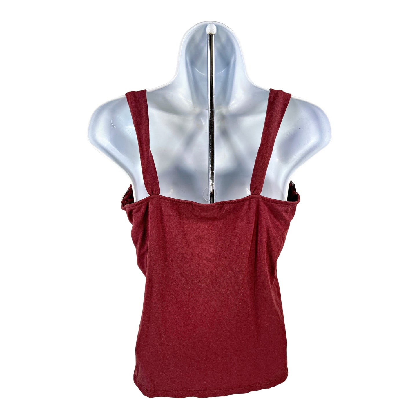 J.Jill Women’s Burgundy Lace Trim Stretch Cami Tank Top - M