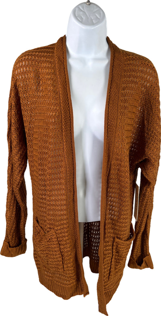 NEW Pinque Women’s Brown Open Knit Cardigan Sweater - S