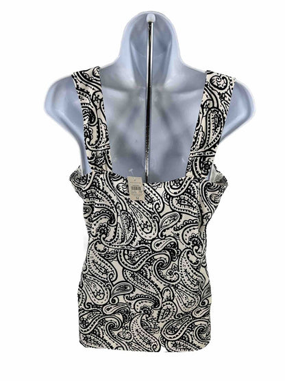 NEW Ann Taylor Women's White Paisley Tank Top - M