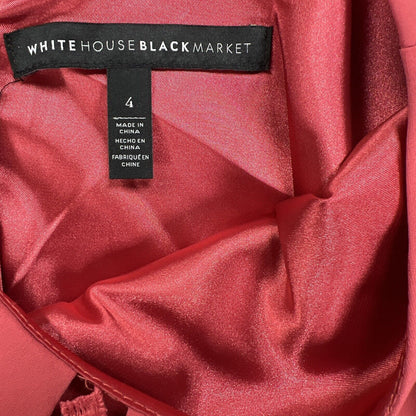 White House Black Market Women's Pink Lined Flutter Sleeve Dress - 4