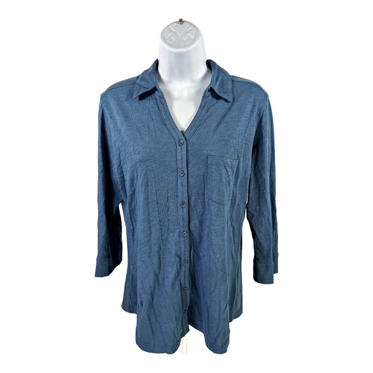 Orvis Women’s Blue 3/4 Sleeve Button Up Shirt - M