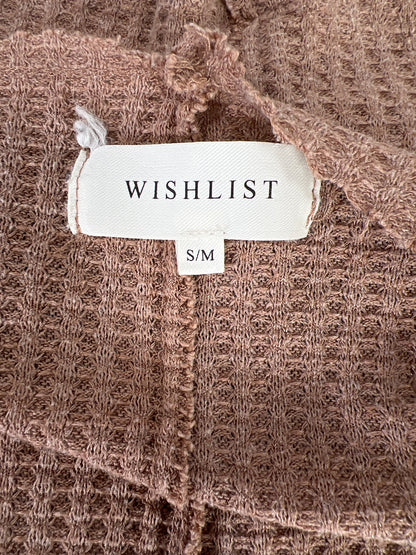 Wishlist Women’s Brown Waffle Knit V-Neck Oversized Sweater - S/M