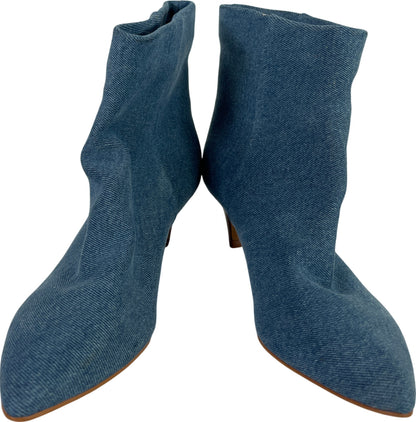 Dolce Vita Women’s Blue Denim Pointed Toe Heeled Booties - 6.5 M