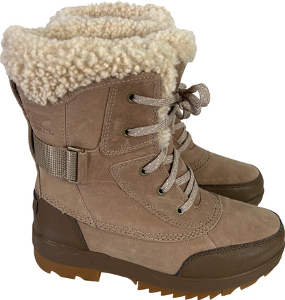 Sorel Women’s Taupe Tivoli IV Parc Lace Up Sherpa Waterproof Winter Boots - 6.5