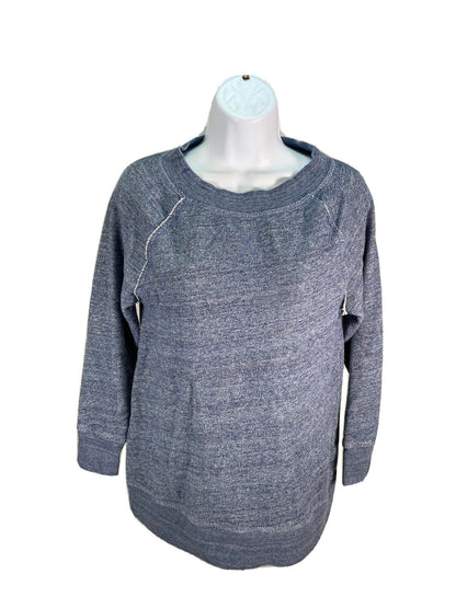 Caslon Women's Blue Terry Knit 3/4 Sleeve Pullover Sweatshirt Sz Petite S