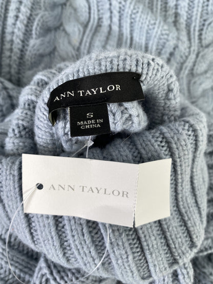 NEW Ann Taylor Women’s Blue Merino Wool Cable Knit Sweater - S